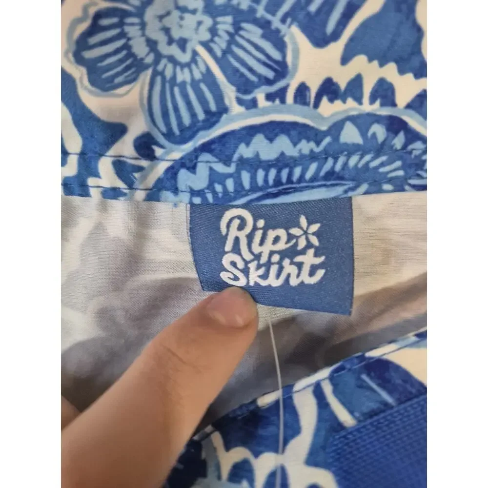 RipSkirt Hawaii Length 3 Wrap Skirt Large Happy Blues New w/Tags